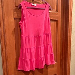 Zenana Outfitters Fuchsia Tiered Kids Dress